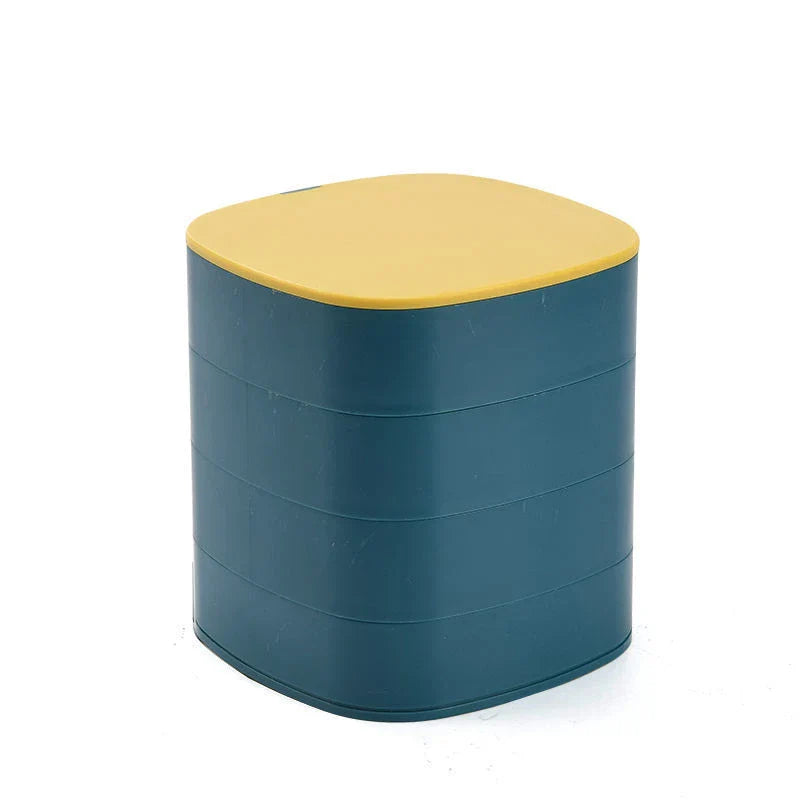 4-Layer Rotating Jewelry Organizer Box Tower