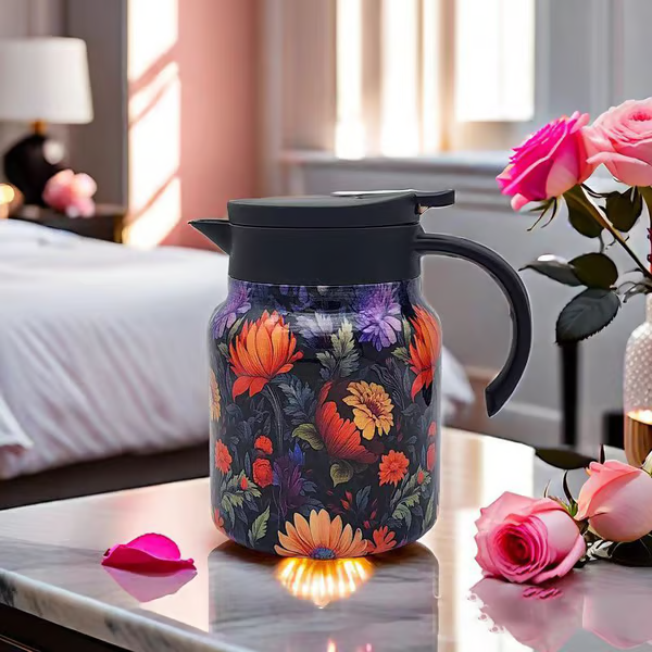 Vintage Floral Pattern Tea Thermos – Built-In Infuser New HomeGoods
