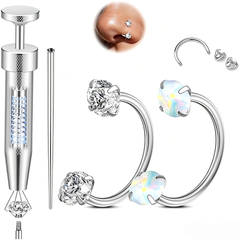 Horseshoe Gem Nose Ring Set – Internally Threaded & Comfortable