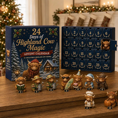 24-Day Highland Cow Advent Calendar – 24 Cute Christmas Collectible Figures