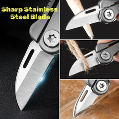 Mini Bone Shape Folding Knife – Titanium Alloy EDC Pocket Tool Keychain