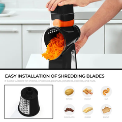 5-in-1 Rotary Multi Grater | Stainless Steel Food Cutter