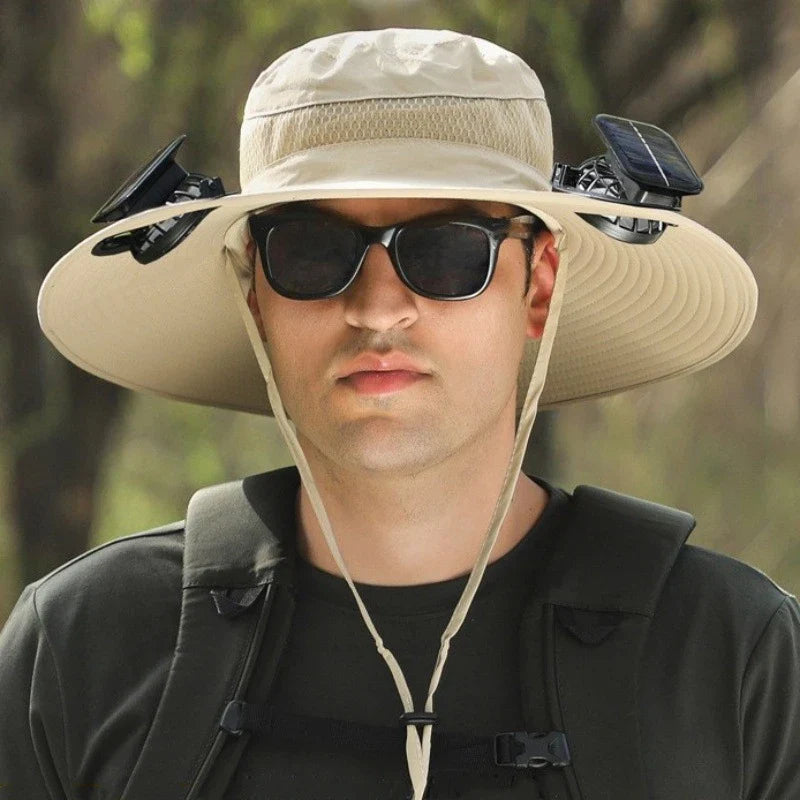 Solar 2 Fans Wide Brim Sun Hat