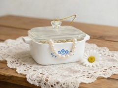 Mini Cornflower Trinket Box – Corning Ware–Inspired Casserole