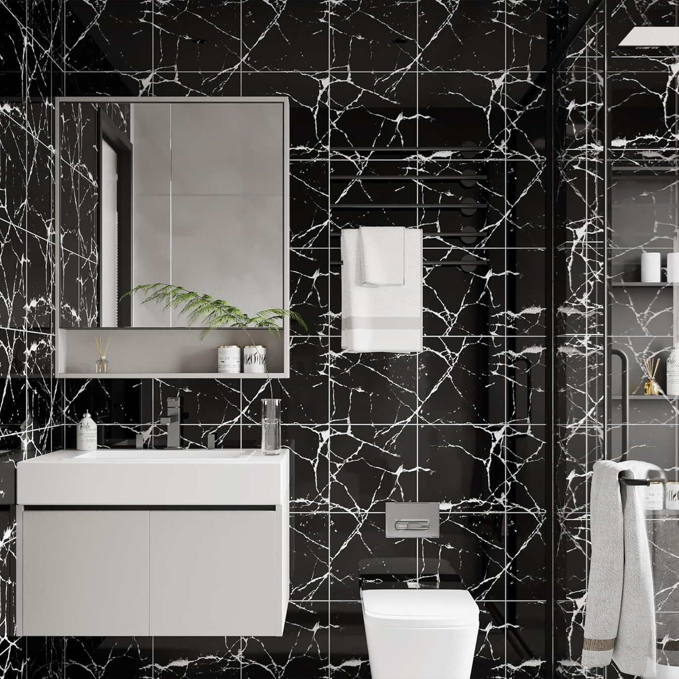 Premium Floor Tile Sticker – Anti‑slip texture, easy to clean. Covers old tiles or concrete