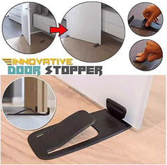 3 Pieces Matching New Door Stop Under Door is Suitable for Home and Office to Prevent The Door from Rebounding (Black)