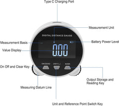 Digital Tape Measure, 656.2ft Long Distance Electronic Rolling Ruler LCD Display, 260mAH Battery, USB Rechargeable Rolling Distance Measuring Tool for Circular Flat Curved Diameter