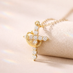 Crown Cross Faith Necklace