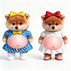 2-Pack Cute Big Belly Pet Door Anti-Collision Decals