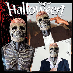 Full-Head Realistic Skull Mask – Scary Halloween Costume for Adults