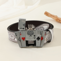 Retro Western-Style Belt with Concealed Lighter/Dagger