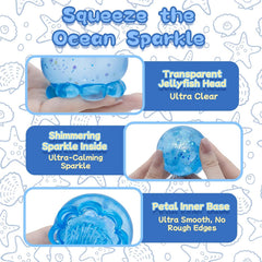 Squishy Jellyfish Design Stress Ball for Boys Girls, Ultra Soft Summer