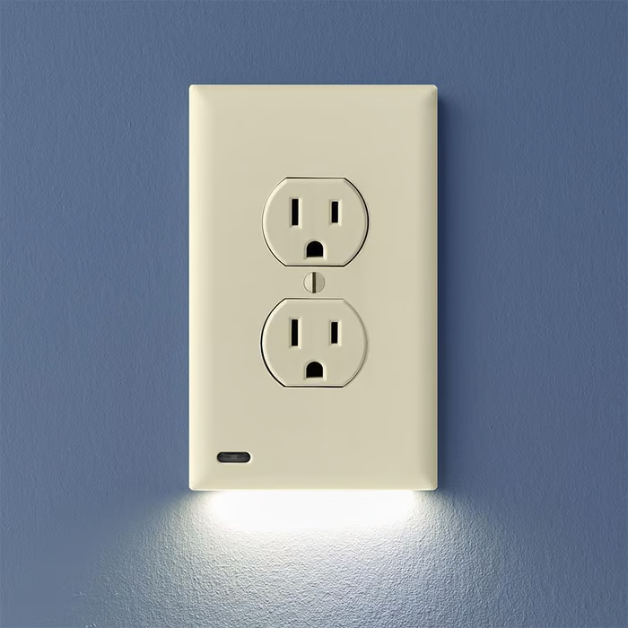 Outlet Wall Plate With Led Night Lights-No Batteries Or Wires [UL FCC CSA CERTIFIED] New HomeGoods