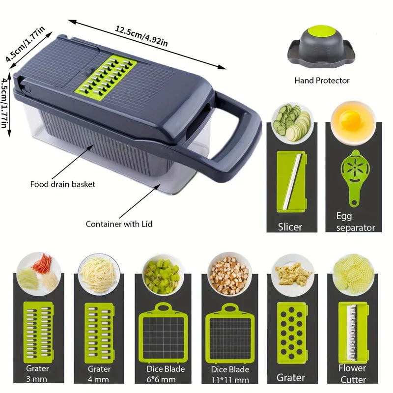 8-in-1 Mandoline Slicer Vegetable Chopper Set