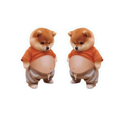 2-Pack Cute Big Belly Pet Door Anti-Collision Decals