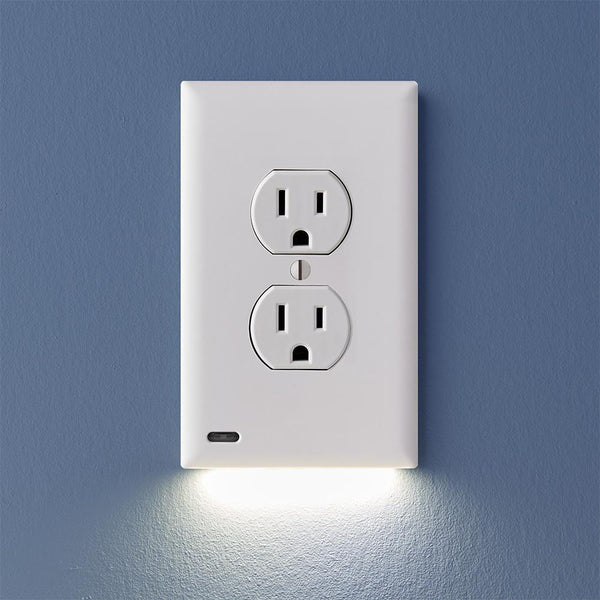 Outlet Wall Plate With Led Night Lights-No Batteries Or Wires [UL FCC CSA CERTIFIED] New HomeGoods