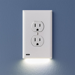 Outlet Wall Plate With Led Night Lights-No Batteries Or Wires [UL FCC CSA CERTIFIED] New HomeGoods