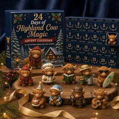 24-Day Highland Cow Advent Calendar – 24 Cute Christmas Collectible Figures