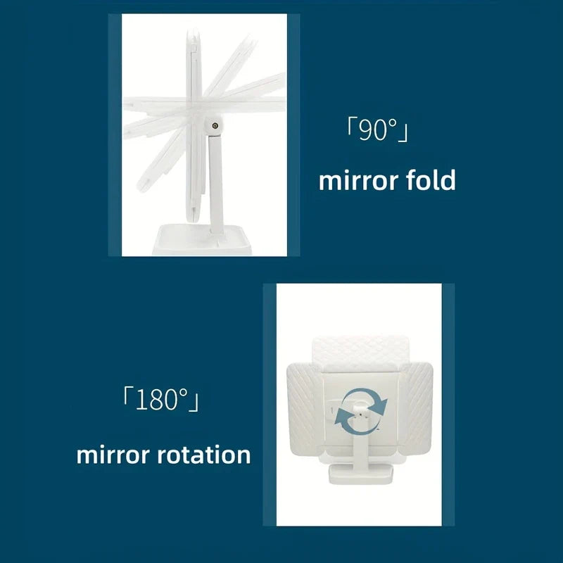8th Generation Folding LED Travel Makeup Mirror
