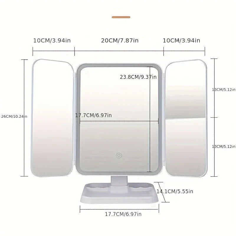 8th Generation Folding LED Travel Makeup Mirror
