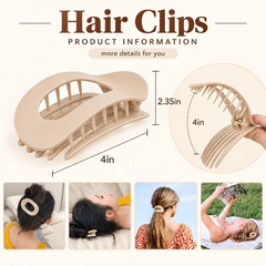 Comfortable Flat Curved Hair Claw Clip