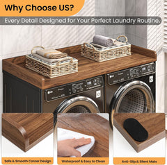 Washer Dryer Countertop, 27.5"x54" Wood Washer and Dryer Countertop wi