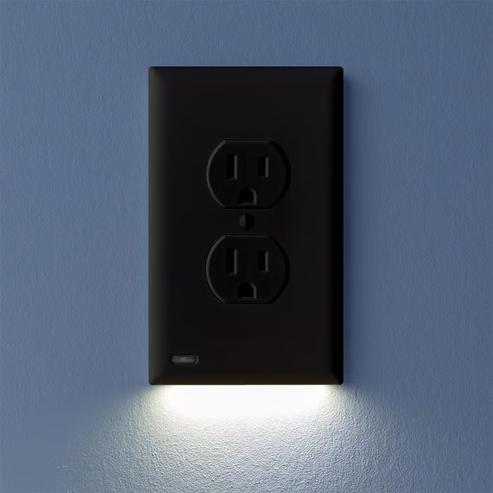 Outlet Wall Plate With Led Night Lights-No Batteries Or Wires [UL FCC CSA CERTIFIED] New HomeGoods