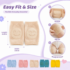 👶 Baby Crawling Knee Pads – Soft Cushioned Non-Slip Knee Socks