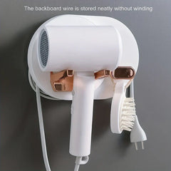 Adhesive Wall Mount Hair Dryer Holder Organizer Rack
