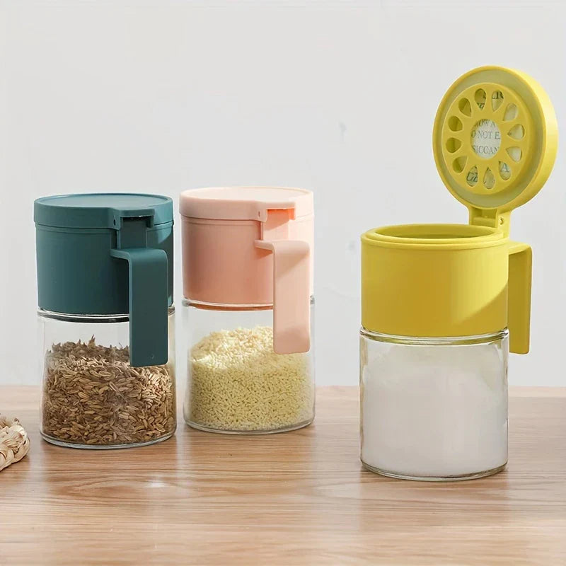 Airtight Glass Spice Jar With Spoon Lid Seal
