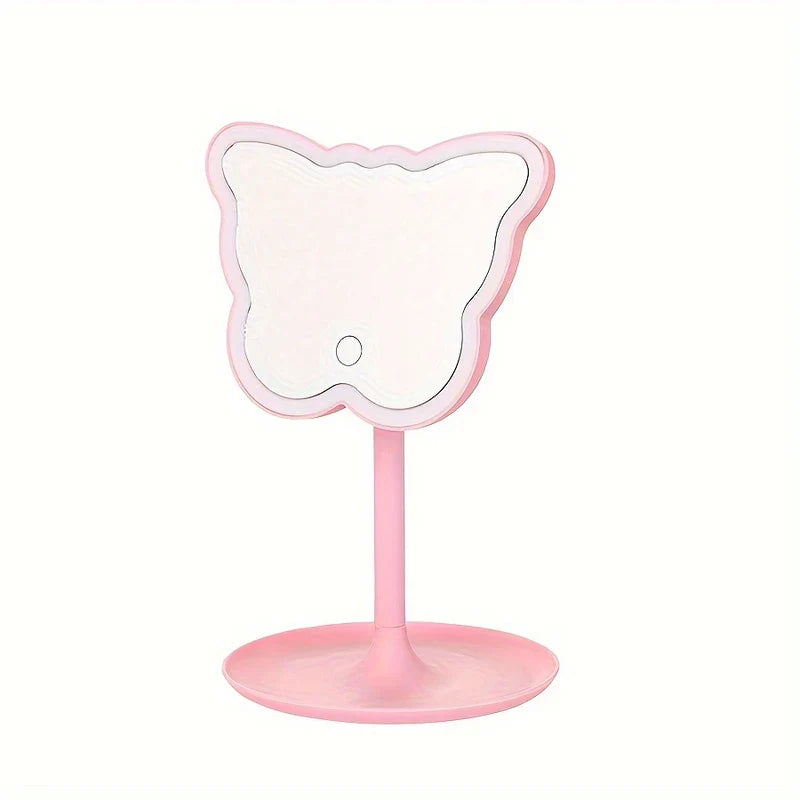 Butterfly LED Makeup Mirror with Storage Base