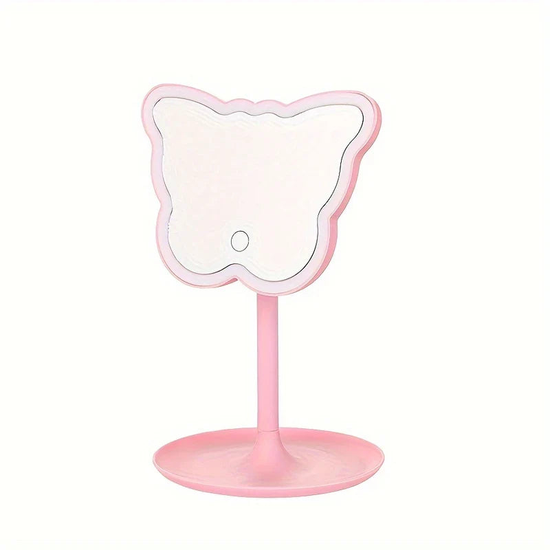 Butterfly LED Makeup Mirror with Storage Base