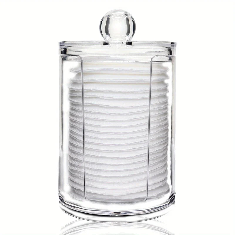 Clear Acrylic Cotton Swab Ball Pad Holder Organizer
