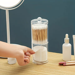 Clear Acrylic Cotton Swab Pad Holder Jar Canister