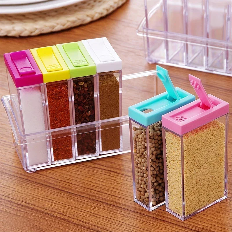 Colorful Ceramic Spice Jar Condiment Pot Set