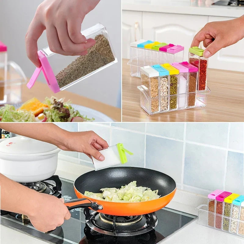 Colorful Ceramic Spice Jar Condiment Pot Set