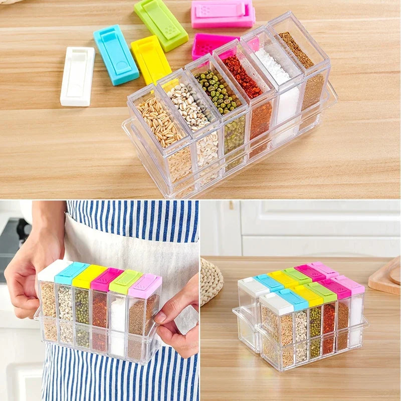 Colorful Ceramic Spice Jar Condiment Pot Set