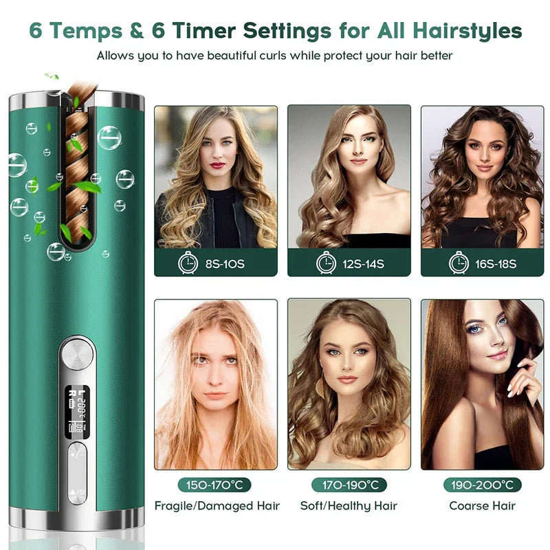 Cordless Automatic Hair Curler Wand