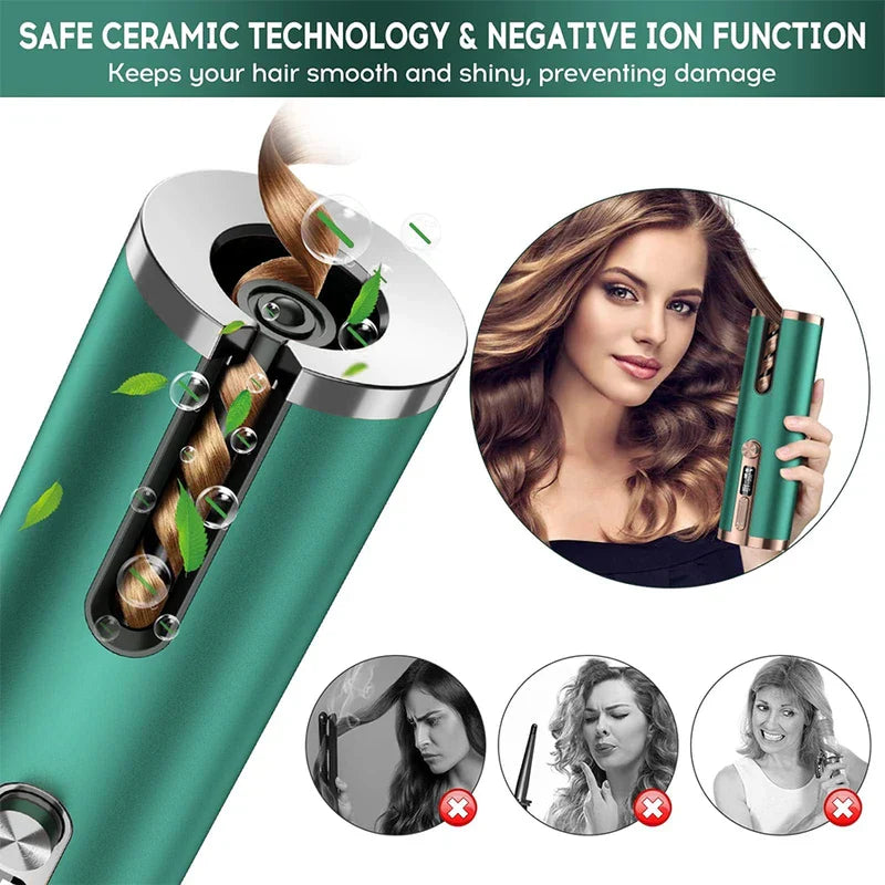 Cordless Automatic Hair Curler Wand