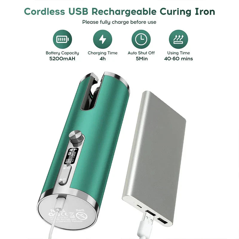 Cordless Automatic Hair Curler Wand