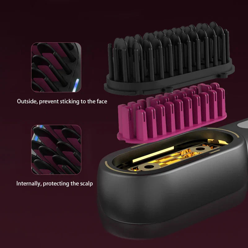 Cordless Hair Straightener Brush Comb