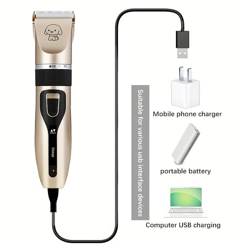 Cordless Pet Grooming Clippers Kit
