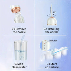 Cordless Water Flosser Oral Irrigator (4 Nozzles)