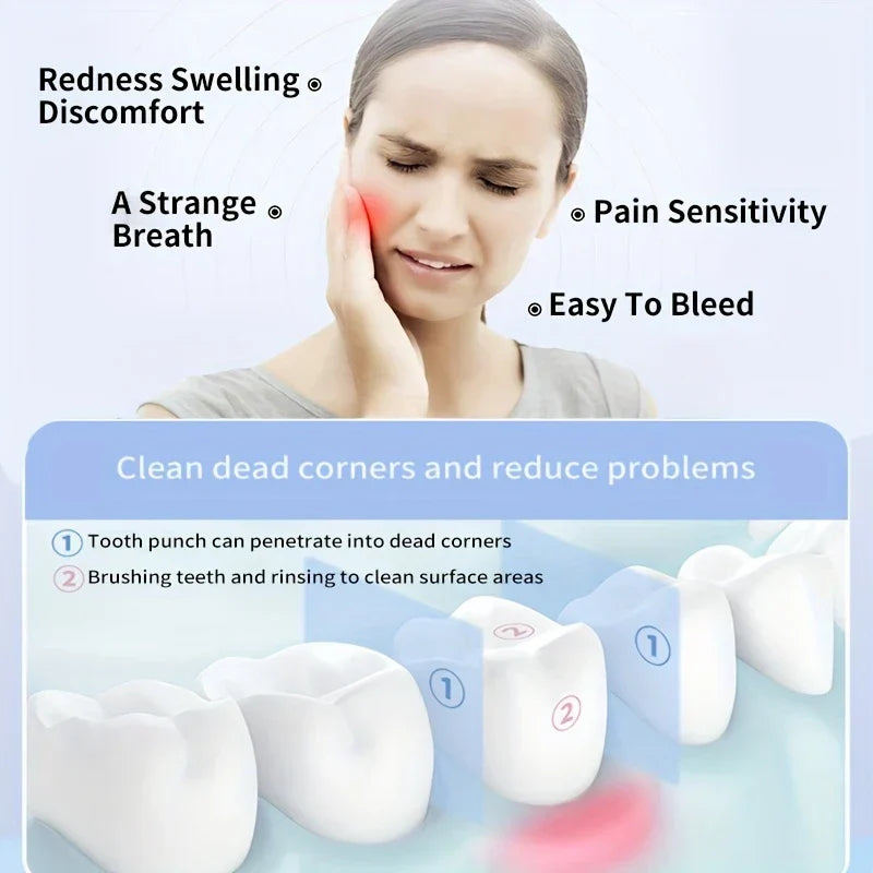 Cordless Water Flosser Oral Irrigator (4 Nozzles)