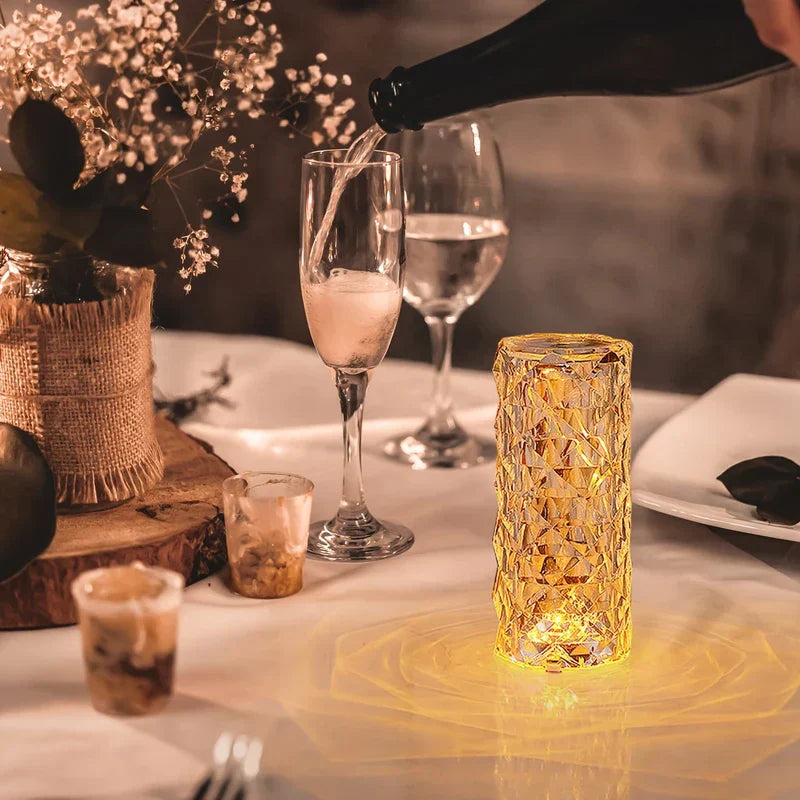 Crystal Rose Diamond Table Lamp 16 Color Remote