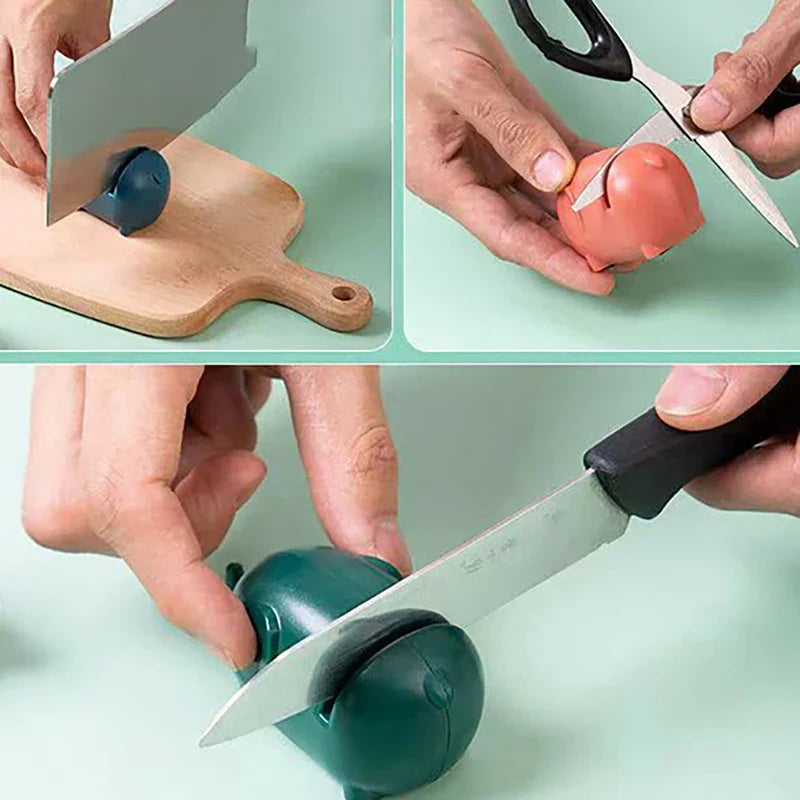 Cute Elephant Mini Knife Sharpener Non-Slip Base