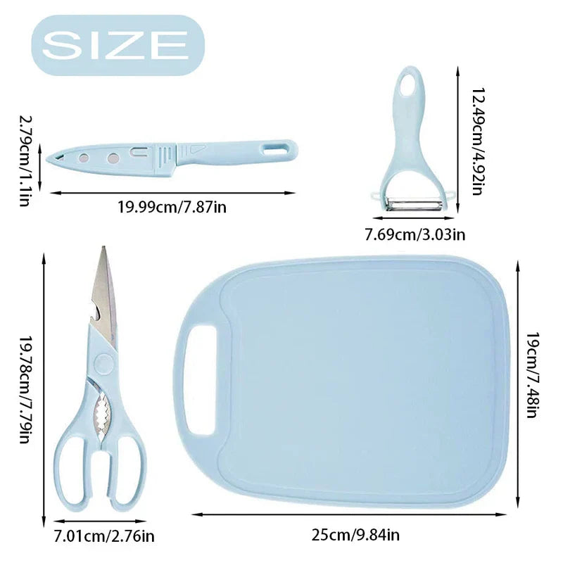 Cutting Board Set 4 Piece Color Coded