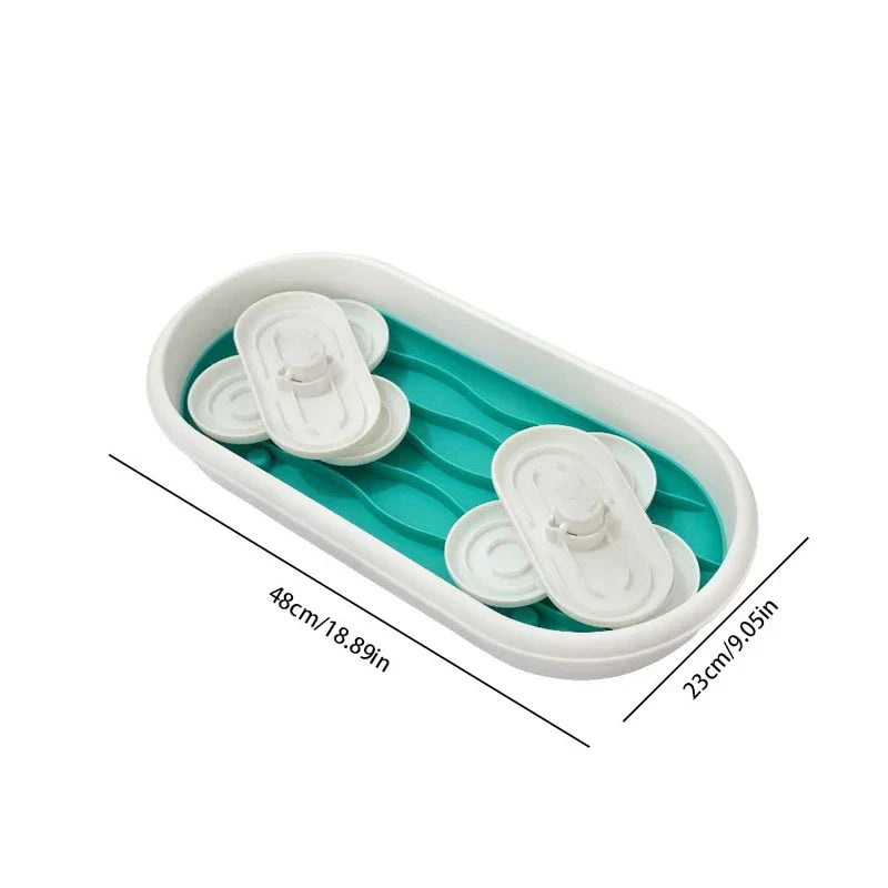 Double Bowl Slow Feeder Pet Dish Dog Cat