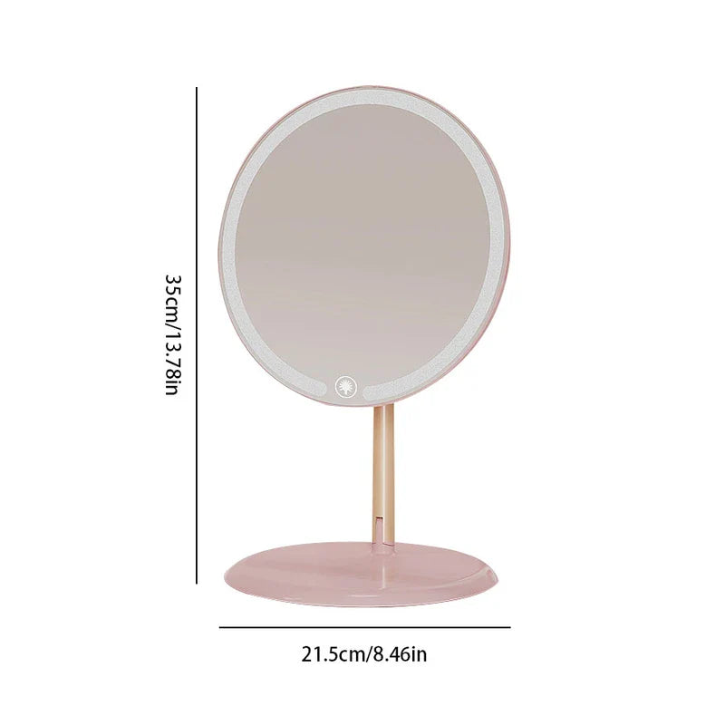 Double Sided Round Vanity Makeup Mirror Stand