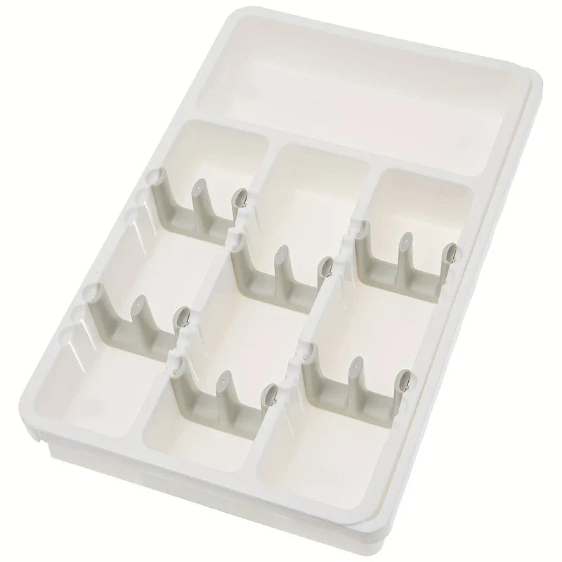 Expandable Bamboo Cutlery Drawer Organizer Tray